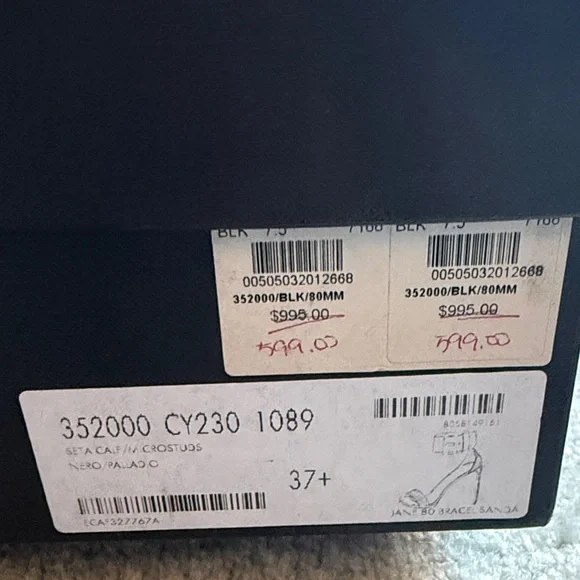 Saint Laurent Black Studded Leather Stiletto Sandals - box and dust bag - Picture 2 of 5